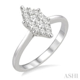 1/3 ctw Marquise Shape Diamond Lovebright Ring in 14K White Gold